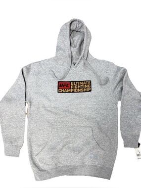 NWT UFC Hoodie Men's 2XL Hooded Fleece Sweatshirt Gray Ultimate Fighting Club